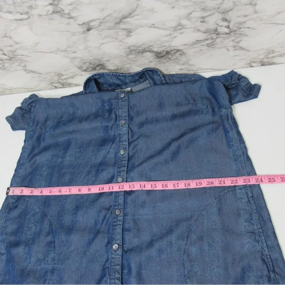 J. Jill Blue Casual Midi Shirt Dress with Notched Collar - Picture 9 of 12